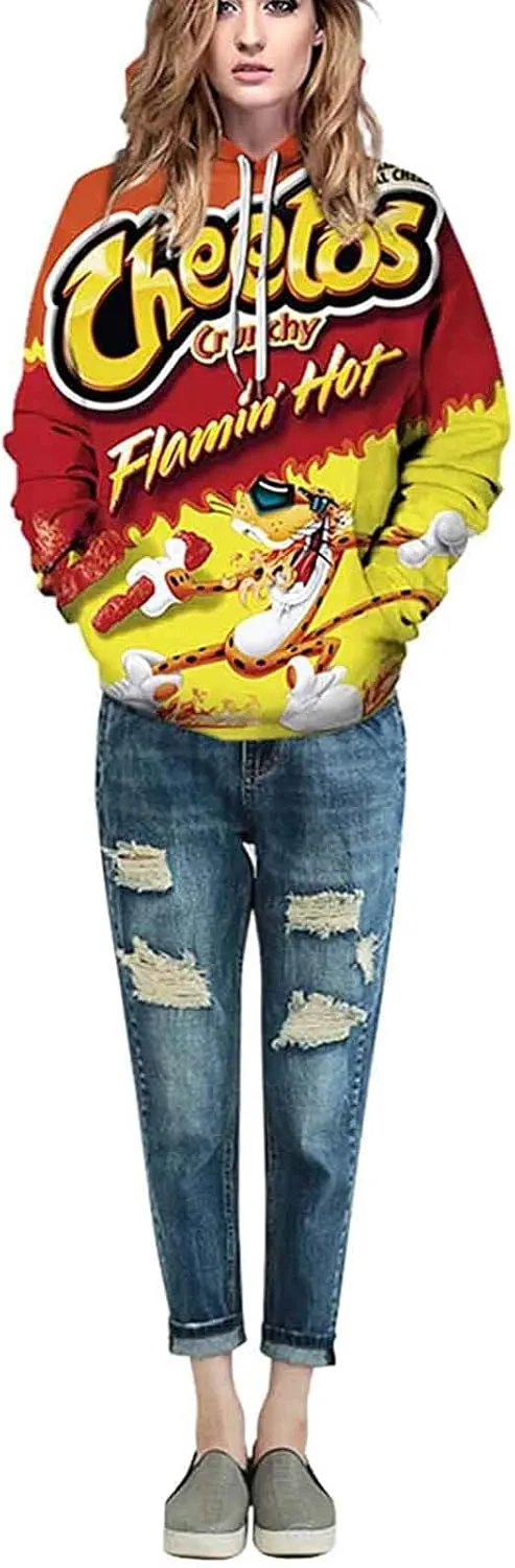 3D Printed Hoodies Pullover Sweatshirt Long Sleeve Novelty Fashion Cool Hoodie with Pocket for Men Women