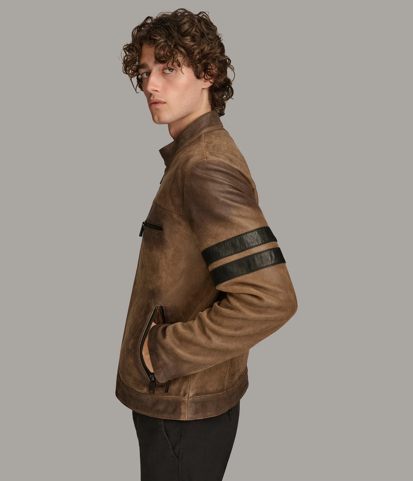 Aiden Color Blocked Racer Jacket