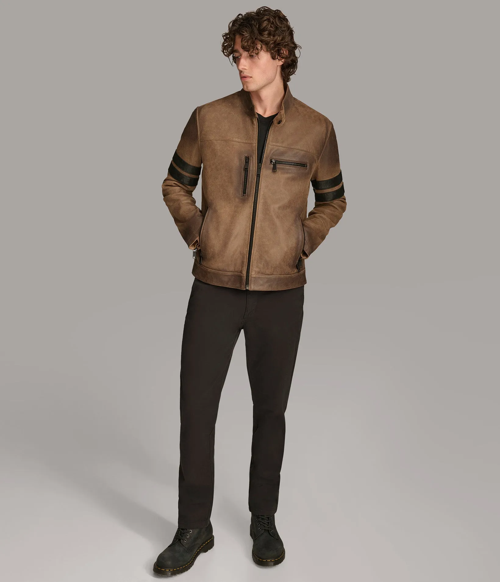 Aiden Color Blocked Racer Jacket