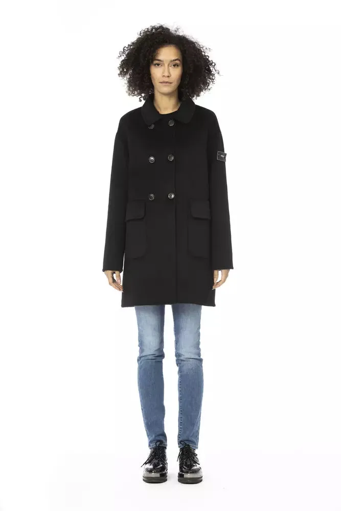 Baldinini Trend Elegant Long Wool-Blend Coat