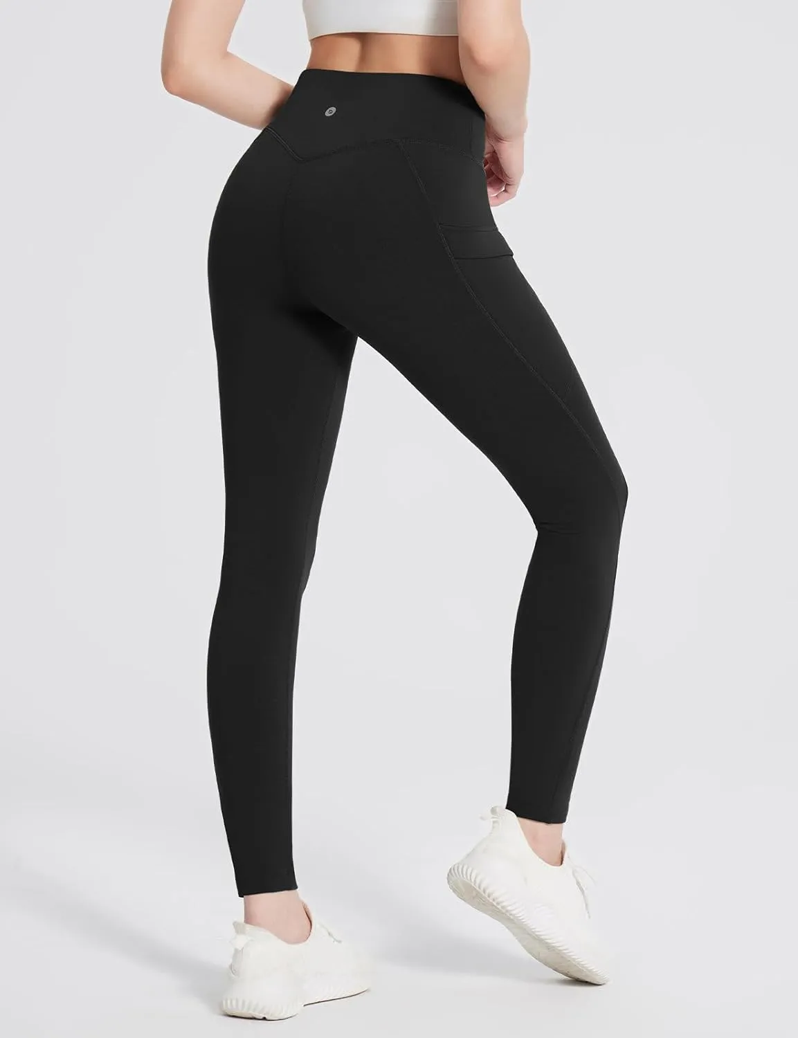 baleaf Women's Fleece Lined Leggings Thermal Warm Zipper Pockets Hikng Pants Winter Cold Weather Water Resistant High Waisted