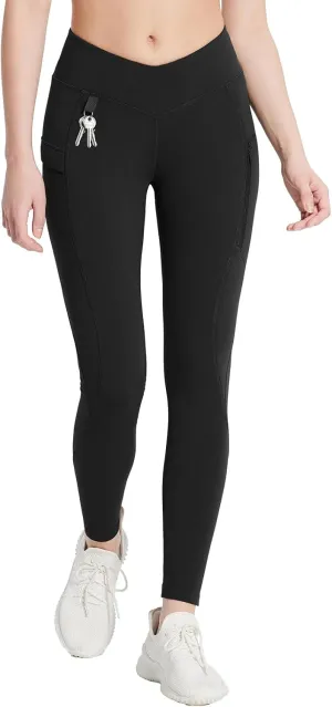 baleaf Women's Fleece Lined Leggings Thermal Warm Zipper Pockets Hikng Pants Winter Cold Weather Water Resistant High Waisted