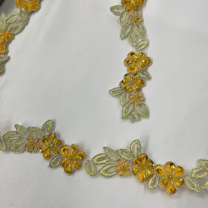 Beaded & Corded Lace Trimming Embroidered on 100% Polyester Net | Lace USA - 96277W-BP
