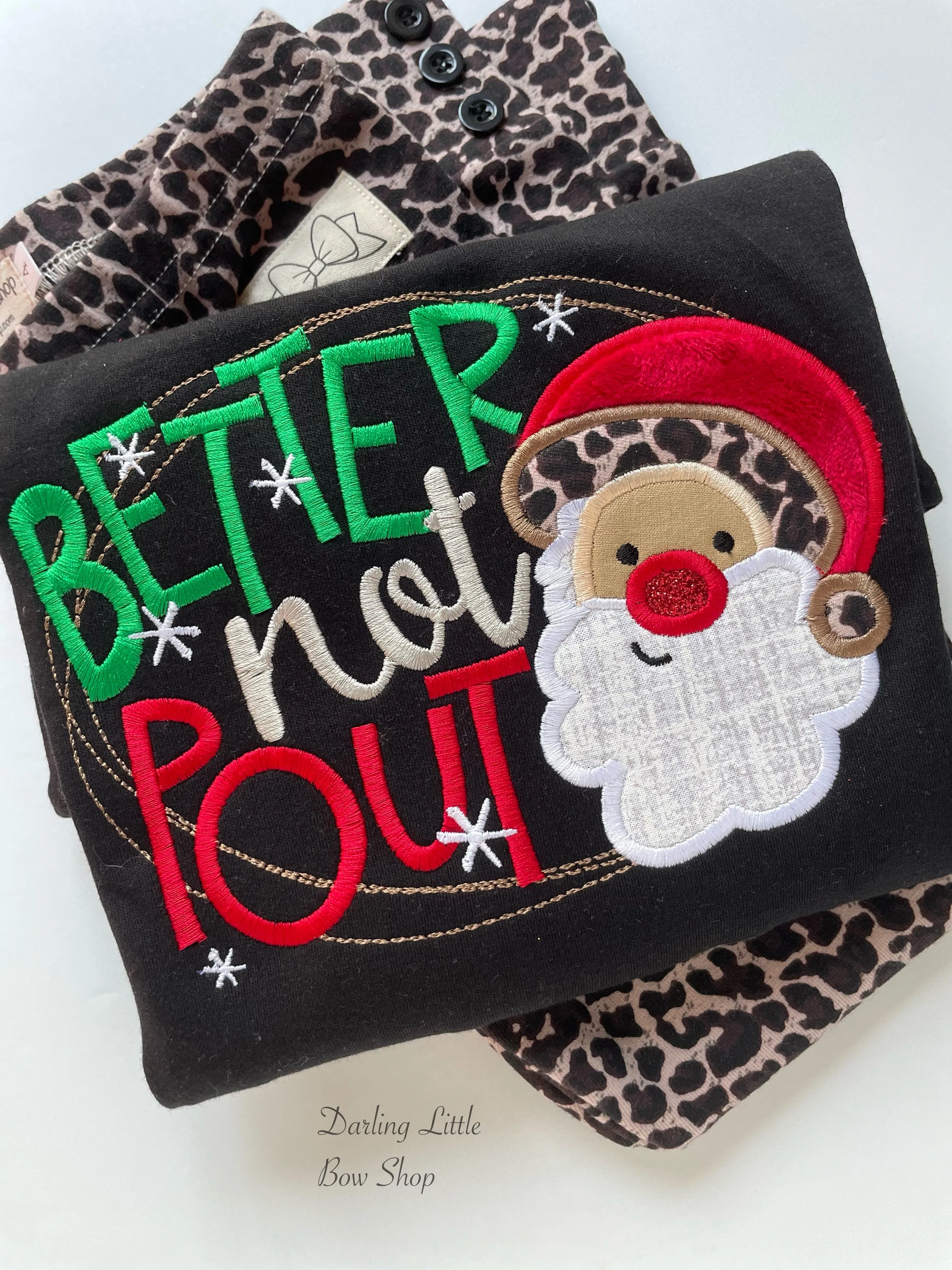 Better not Pout Santa shirt for girls