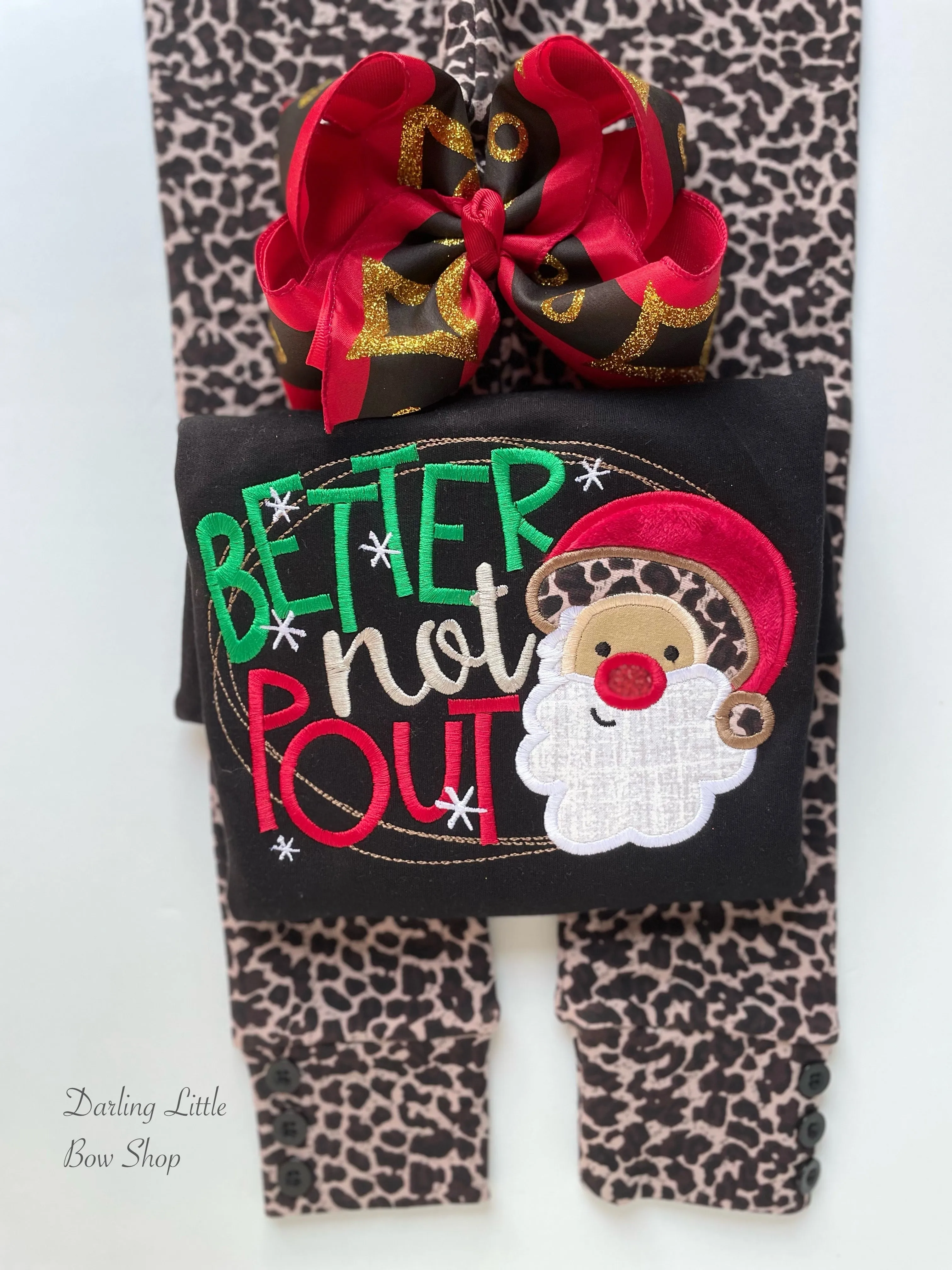 Better not Pout Santa shirt for girls