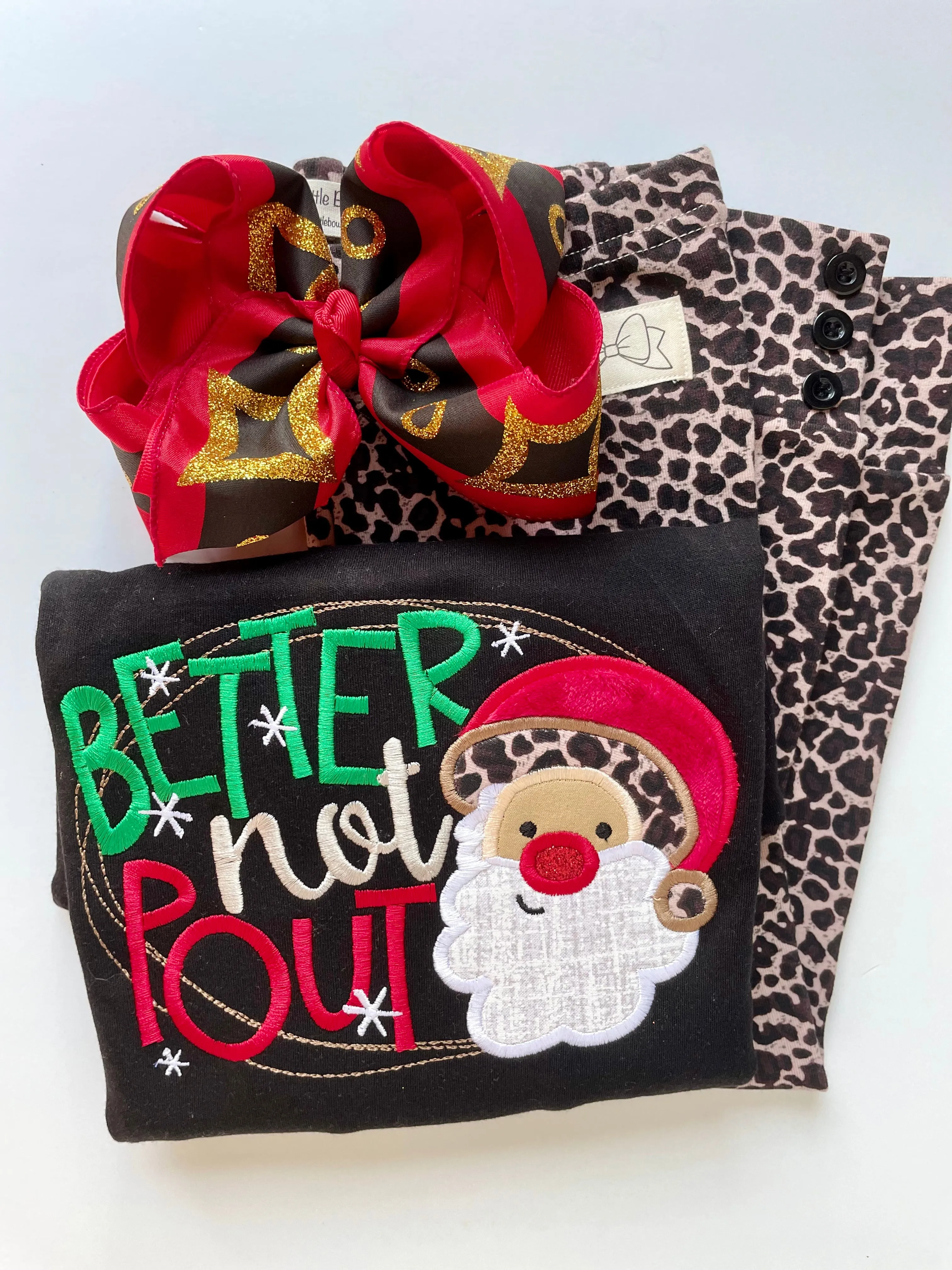 Better not Pout Santa shirt for girls