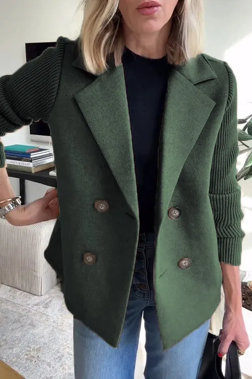 Bibi™ - Elegant Knit-Sleeve Blazer