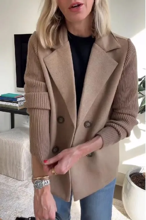 Bibi™ - Elegant Knit-Sleeve Blazer