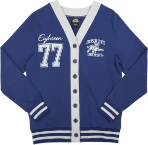 Big Boy Jackson State Tigers S10 Womens Cardigan [Navy Blue] - ID#43745-115-85-0-0