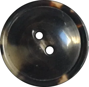 Black/Brown/Cream 2-hole Rimmed Natural Horn Button 7/8"  #SK-86H23
