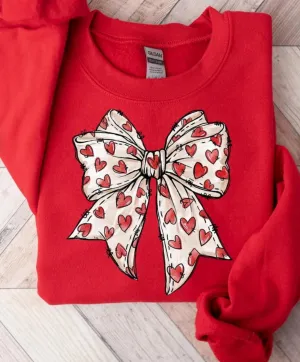 Bow heart graphic short sleeve tee