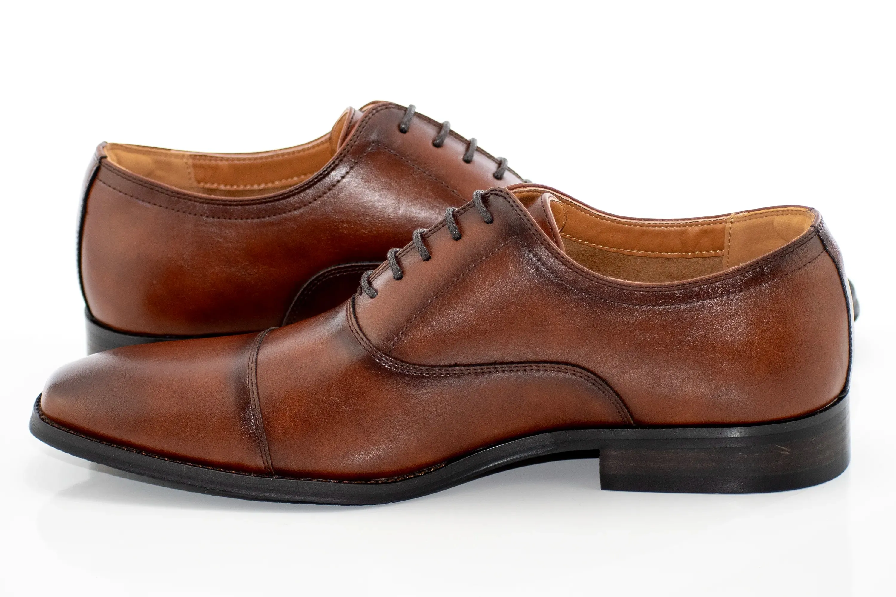 Brown Cap-Toe Oxford Lace-Up