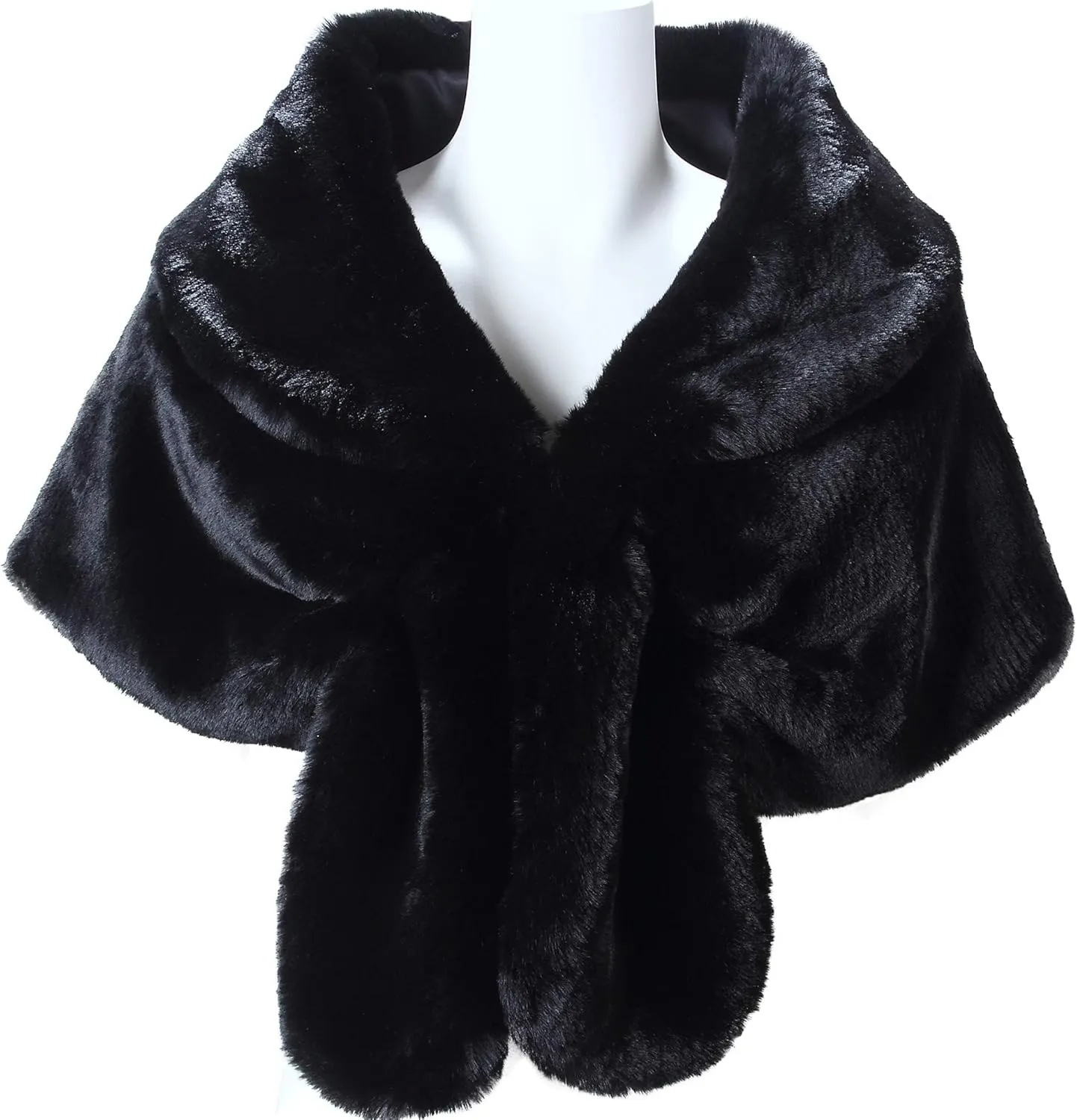 Caracilia Faux Fur Shawl Wrap Stole Shrug Winter Bridal Wedding Cover Up