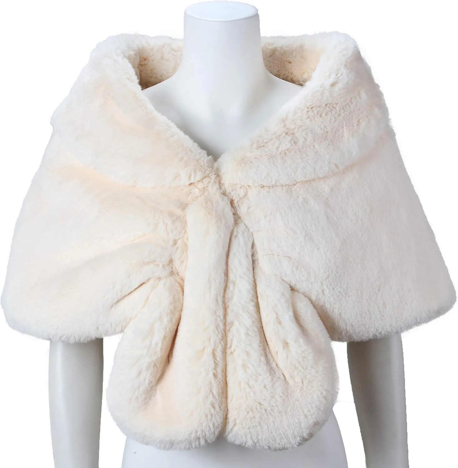 Caracilia Faux Fur Shawl Wrap Stole Shrug Winter Bridal Wedding Cover Up