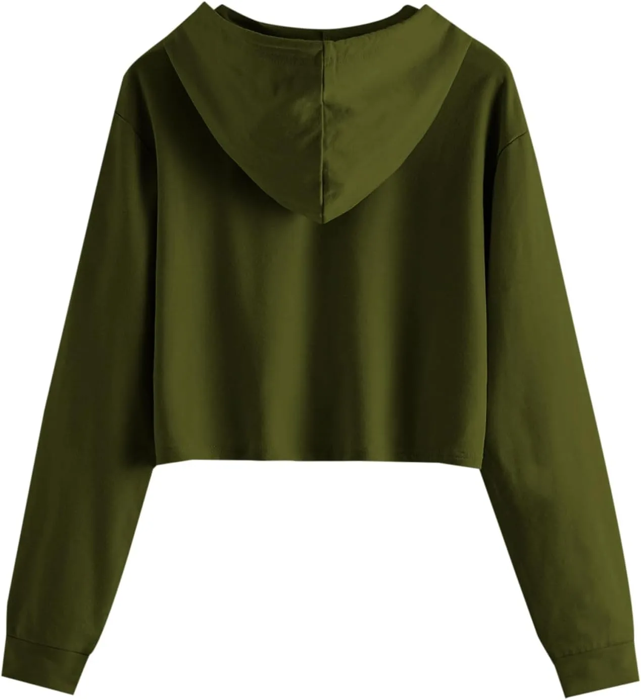 Ceboyel Women Cropped Hoodie Drawstring Pullover Sweatshirt Long Sleeve Workout Tops Trendy Y2k Teen Girls Clothes
