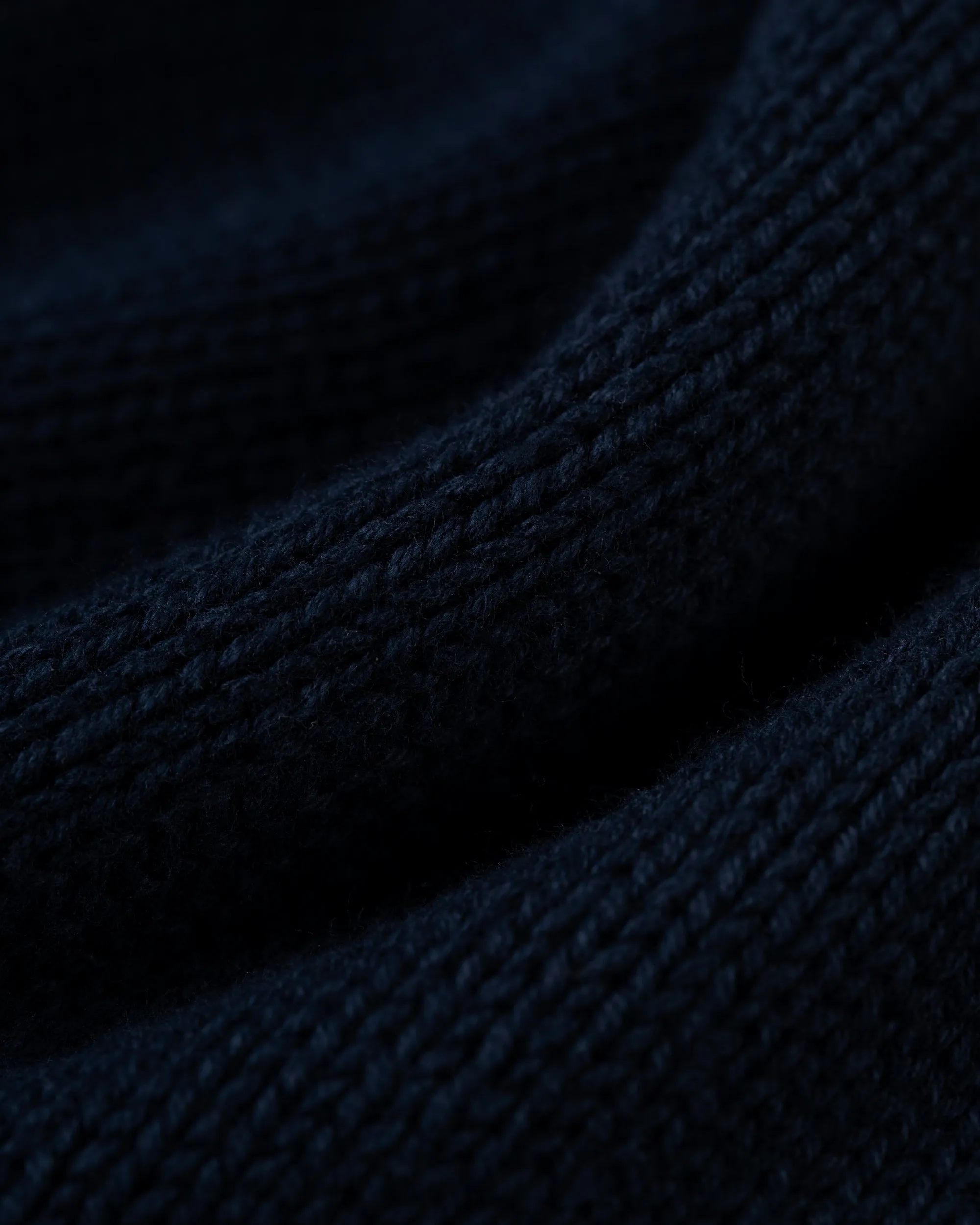 CHUNKY COTTON CREW NECK SWEATER - NAVY