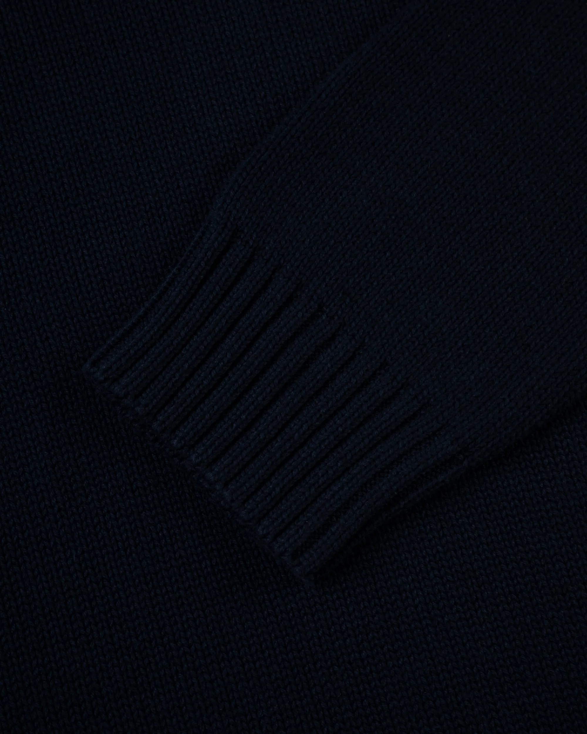CHUNKY COTTON CREW NECK SWEATER - NAVY