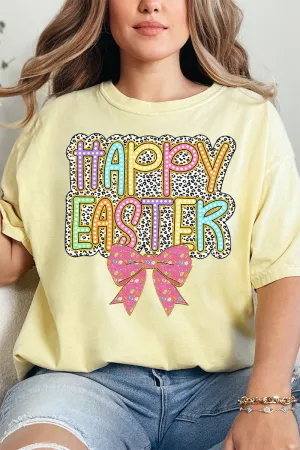 Colorful Happy Easter Bow Comfort Colors Adult Ring-Spun Cotton Tee