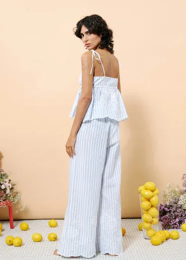Corentine Blue Striped Top