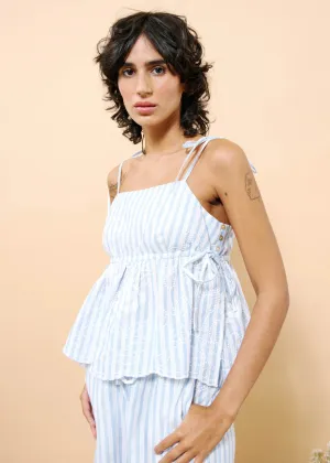 Corentine Blue Striped Top