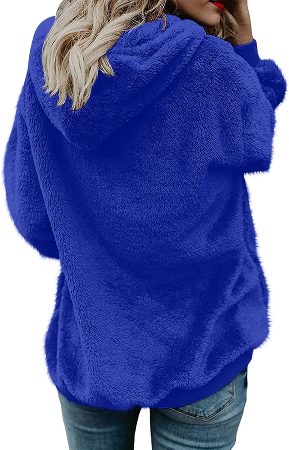 Cozy Fluffy Hoodie Women Fall/Winter Clothes Womens Hoodies Sherpa Pullover Zip Up Fuzzy Fleece Oversized Hoodie