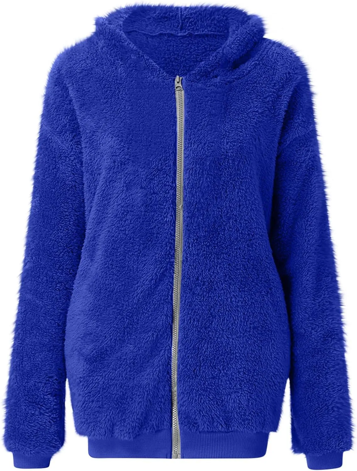 Cozy Fluffy Hoodie Women Fall/Winter Clothes Womens Hoodies Sherpa Pullover Zip Up Fuzzy Fleece Oversized Hoodie