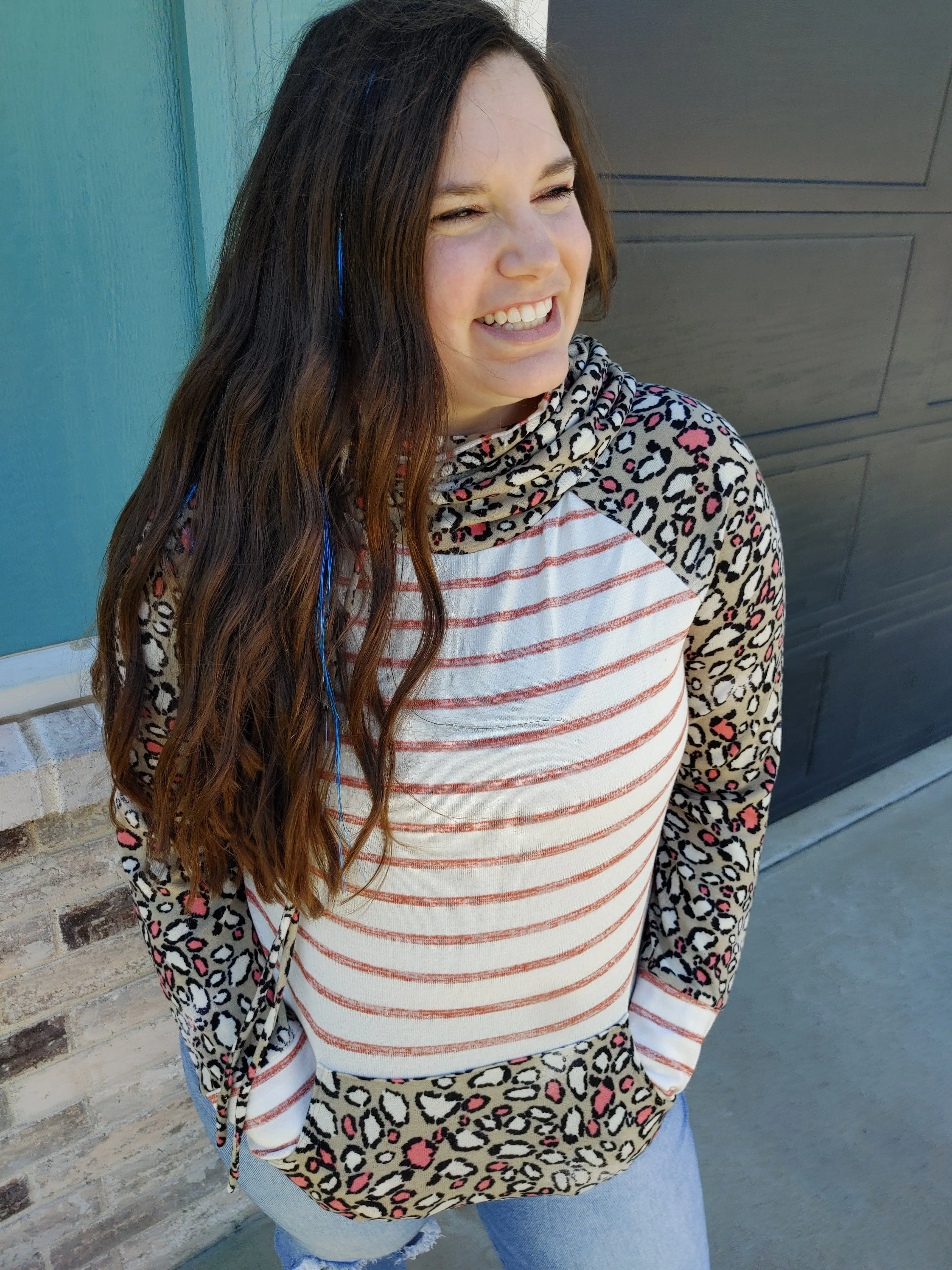 Cozy Transitions Striped Lightweight Hoodie