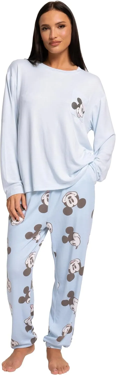 Disney Womens Mickey Mouse Pajamas | Women's Pajama Sets | Warm Cozy Pajamas | Sizes X-Small To X-Large