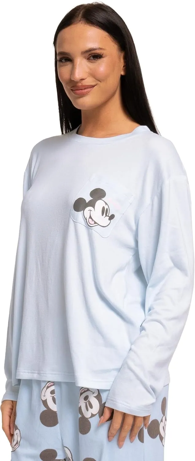 Disney Womens Mickey Mouse Pajamas | Women's Pajama Sets | Warm Cozy Pajamas | Sizes X-Small To X-Large