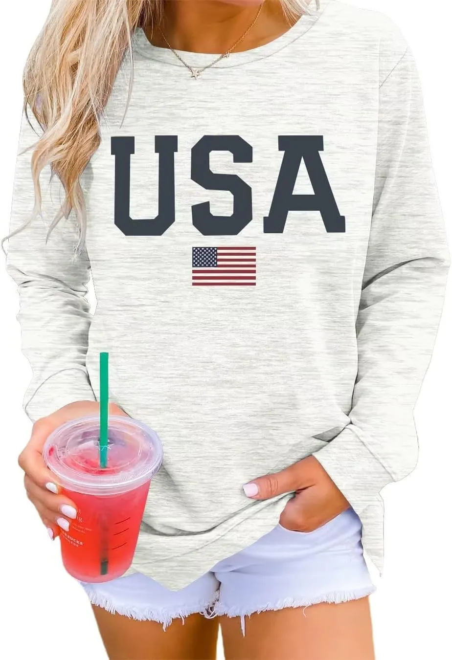 Dressmine Womens Casual Long Sleeve Graphic Tee Shirts Crew Neck Sweatshirts Pullover Tops for Women