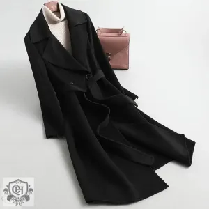 Elegant Double-Faced Cashmere Wool Coat