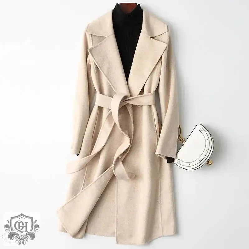 Elegant Double-Faced Cashmere Wool Coat