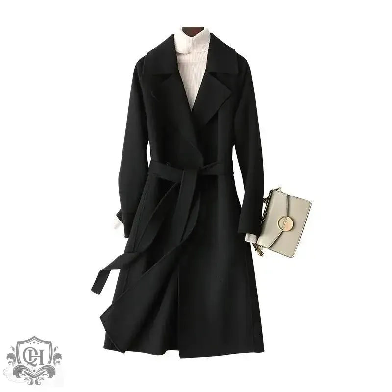 Elegant Double-Faced Cashmere Wool Coat