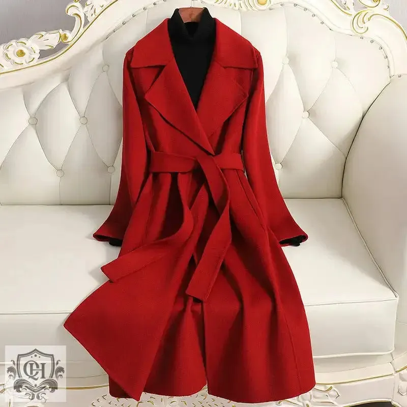 Elegant Double-Faced Cashmere Wool Coat