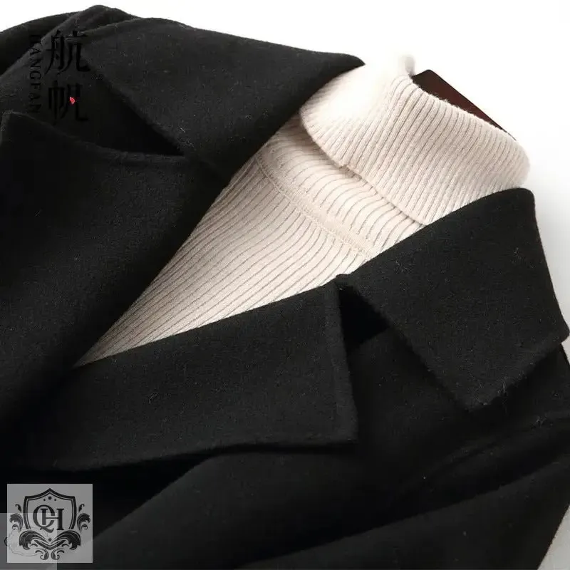 Elegant Double-Faced Cashmere Wool Coat