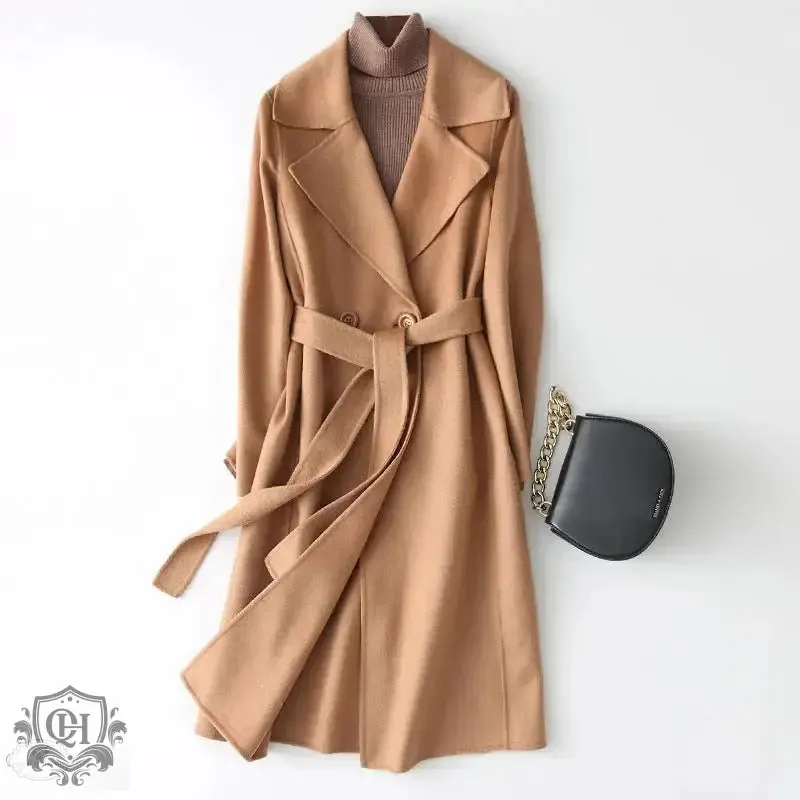 Elegant Double-Faced Cashmere Wool Coat