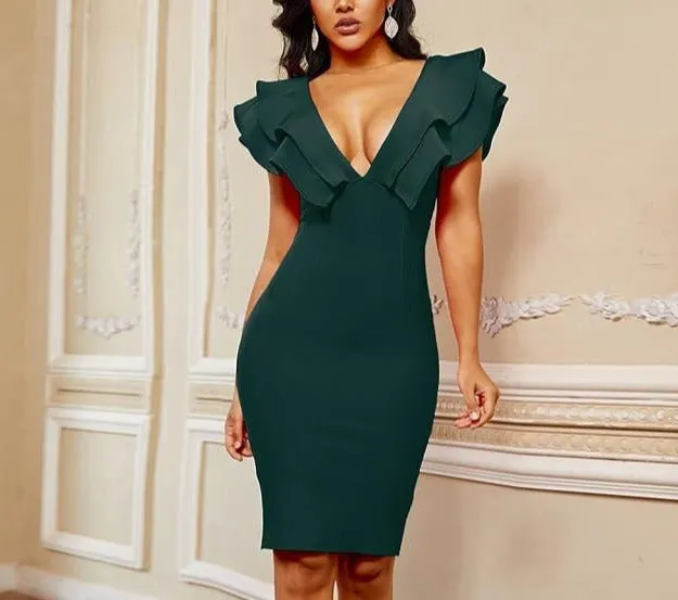 Elegant Ruffles Bodycon Dress