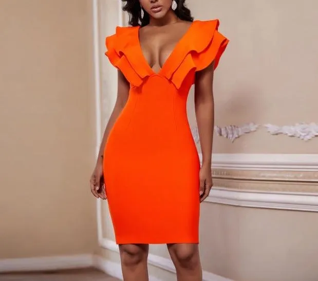 Elegant Ruffles Bodycon Dress