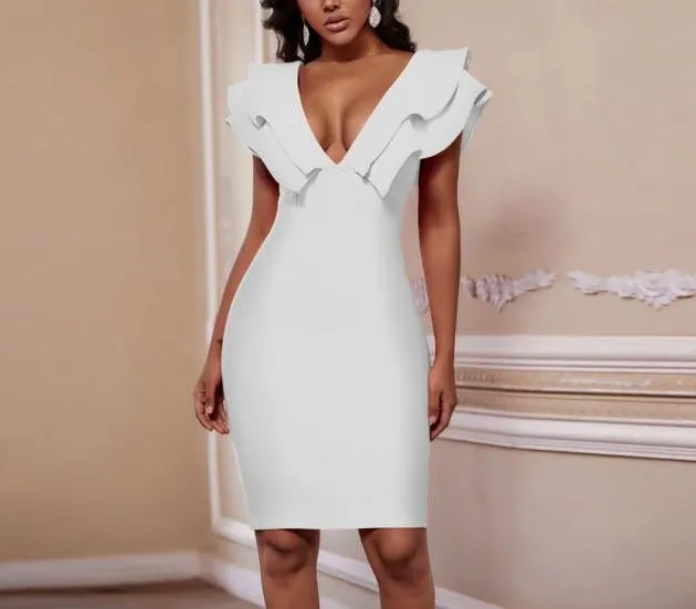 Elegant Ruffles Bodycon Dress