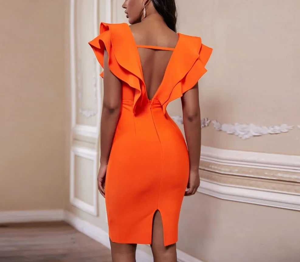 Elegant Ruffles Bodycon Dress