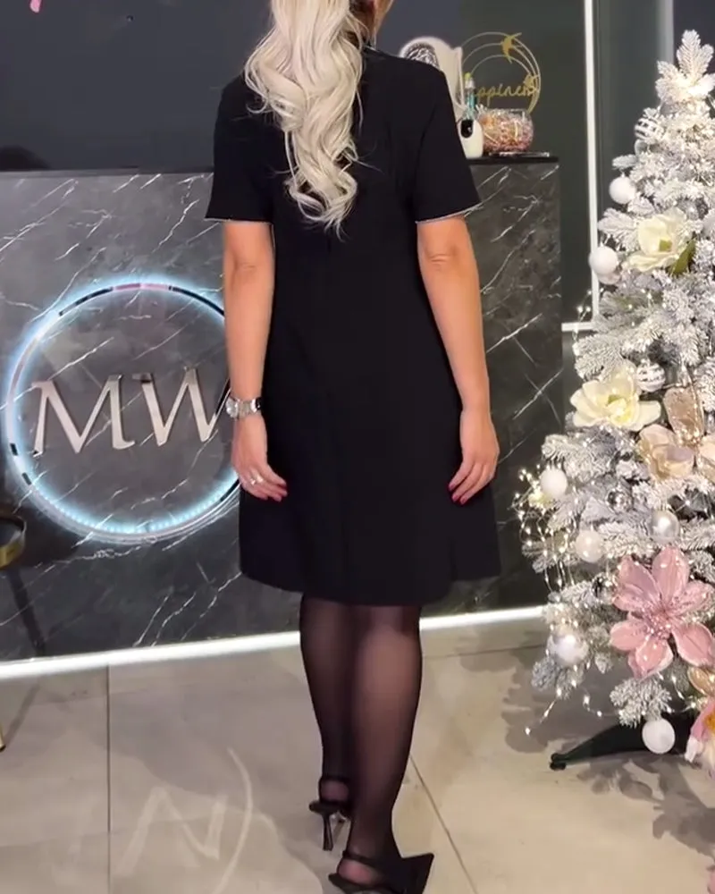 Elegant Slim Button Dress