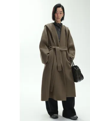 Elegant Wool Hooded Coat