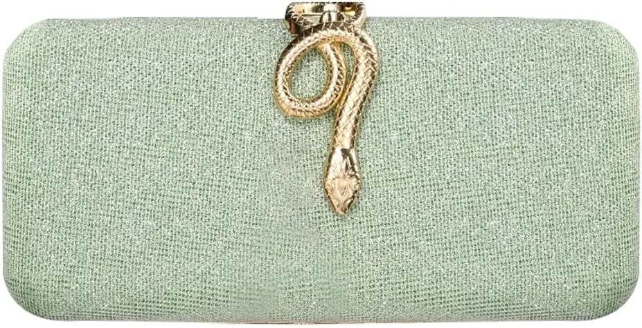 Evening Bag Clutch Purses for Women Shiny Y2K Square Box Clutch with Chain Elegant Sparkly Wedding Party Prom Purse