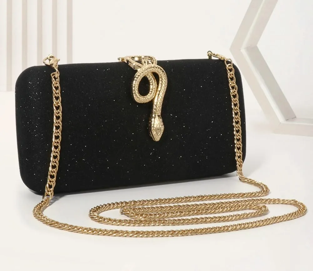Evening Bag Clutch Purses for Women Shiny Y2K Square Box Clutch with Chain Elegant Sparkly Wedding Party Prom Purse