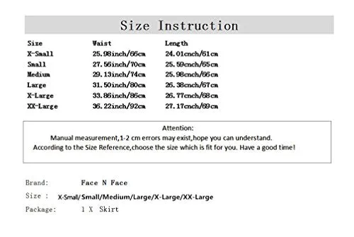 Face N Face Women's High Waisted A line Street Skirt Skater Pleated Full Midi Skirt Large Black