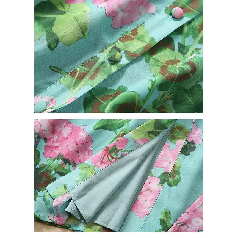 Floral Elegant Party Green Dresses