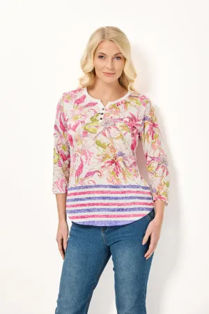 Floral Print Lightweight Top - Pink