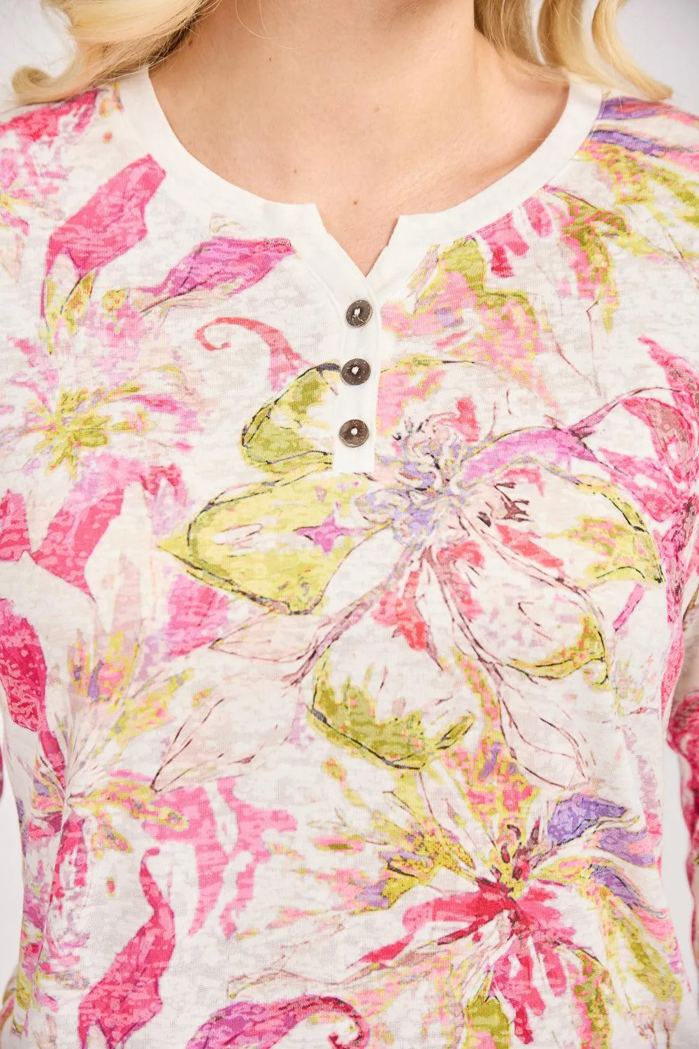 Floral Print Lightweight Top - Pink