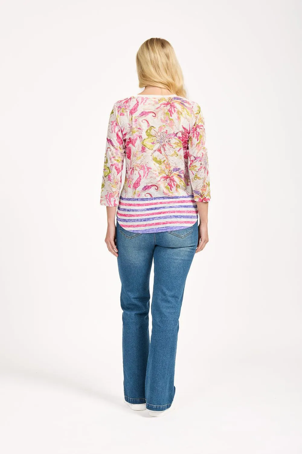 Floral Print Lightweight Top - Pink