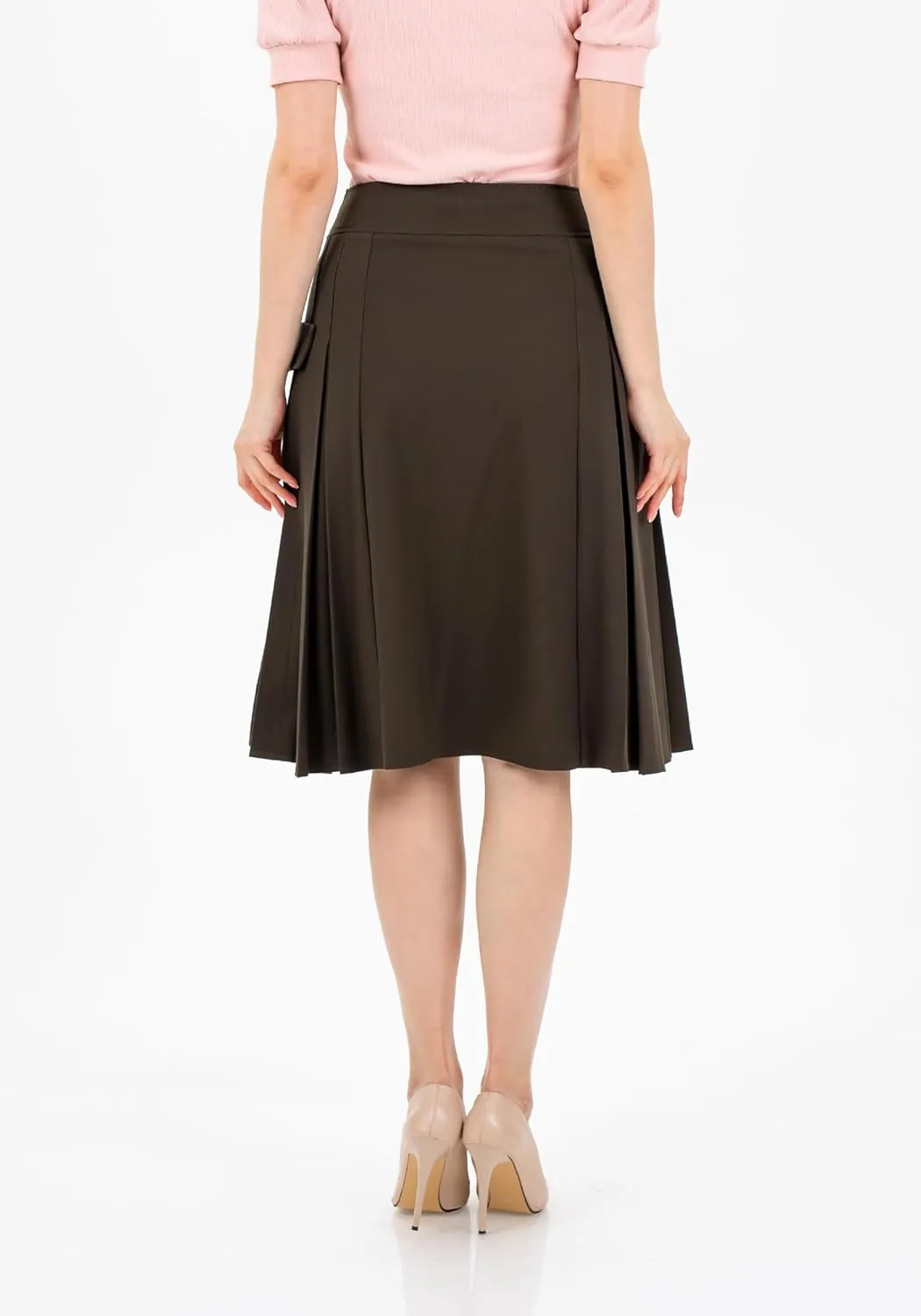 G-Line Pleated Button-Front Midi Skirt, Pleated Midi Skirts for Women, High Waisted Skirts, Long A Line Skirt for Women